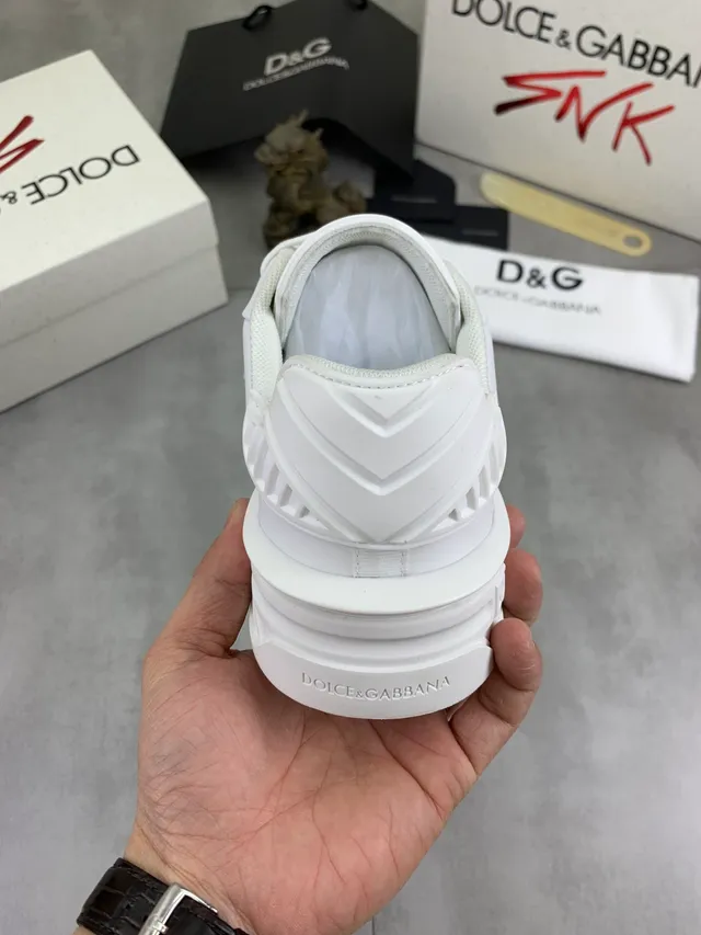 Dolce & Gabbana White Monochrome Sculpted Sole Chunky Sneakers 3