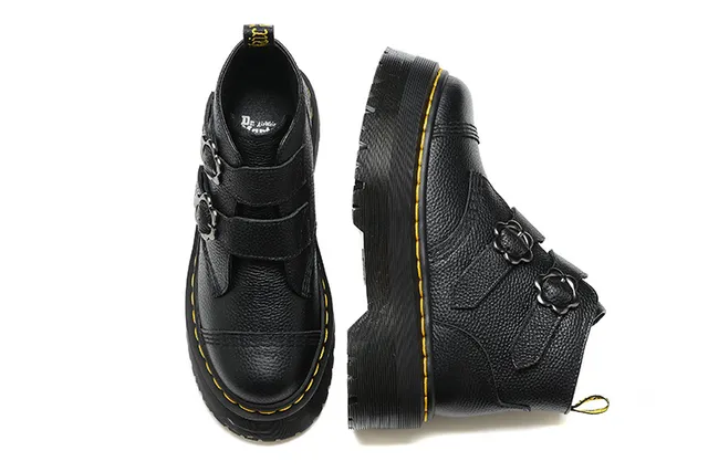 Dr. Martens Jadon Platform 黑色粒面皮革踝靴 2