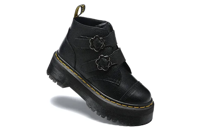 Dr. Martens Jadon Platform 黑色粒面皮革踝靴 3