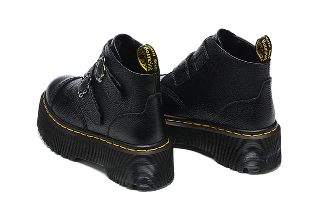 Dr. Martens Jadon Platform 黑色粒面皮革踝靴 4