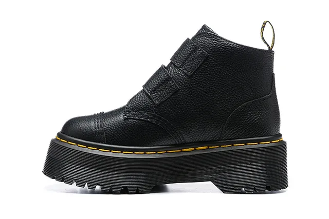 Dr. Martens Jadon Platform 黑色粒面皮革踝靴 5