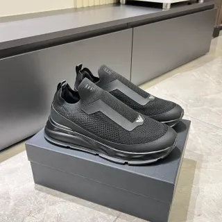 Emporio Armani Zapatillas Lifestyle Negras Slip-On con Upper de Punto