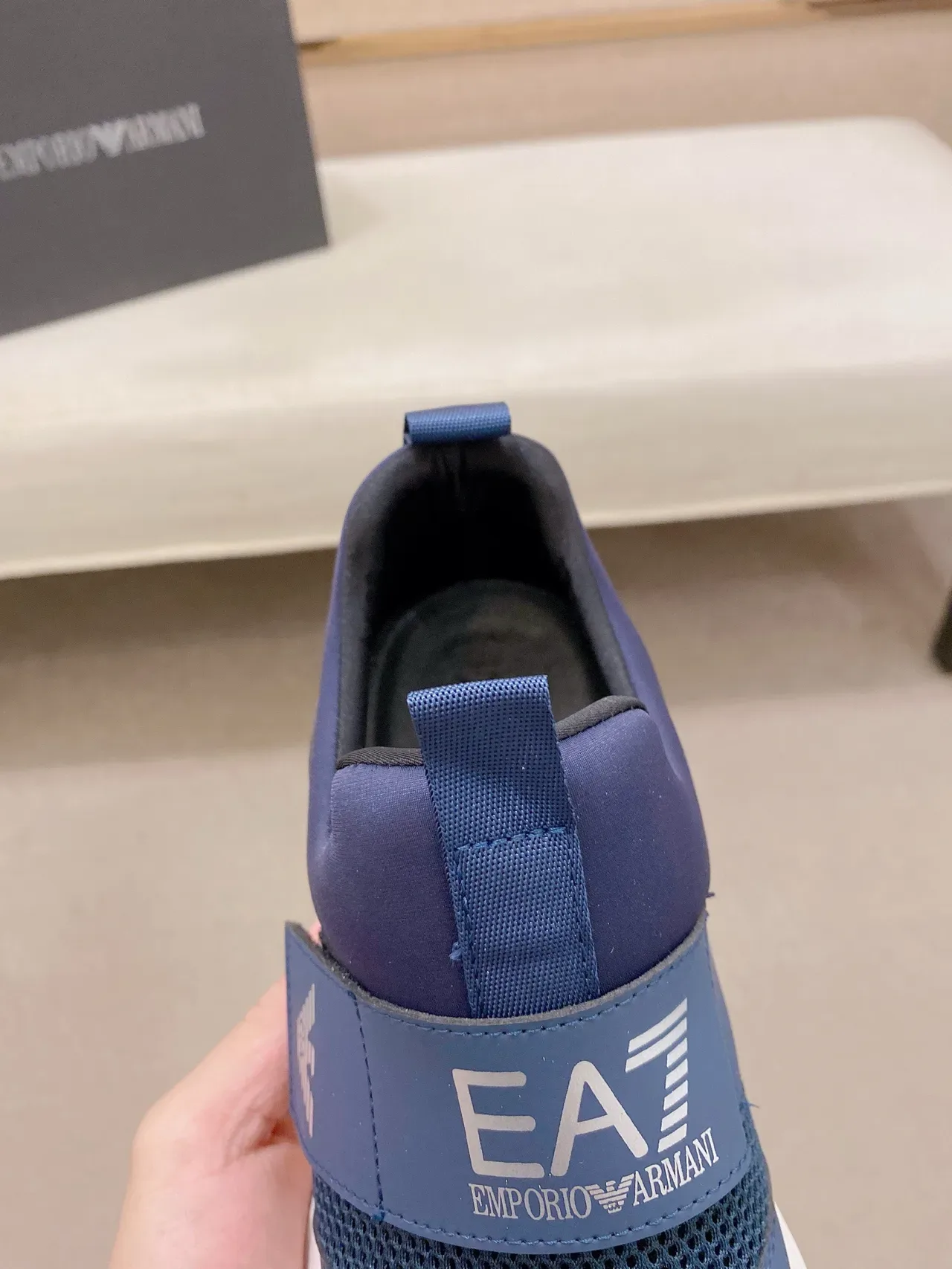 Emporio Armani Navy Blue Slip-On Lifestyle Sneakers 6