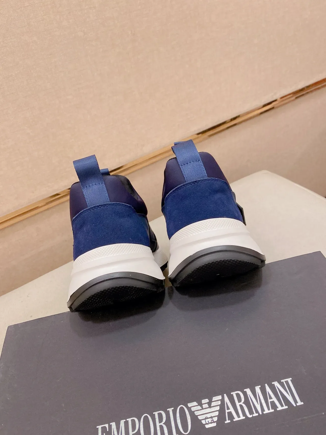 Emporio Armani Navy Blue Slip-On Lifestyle Sneakers 8