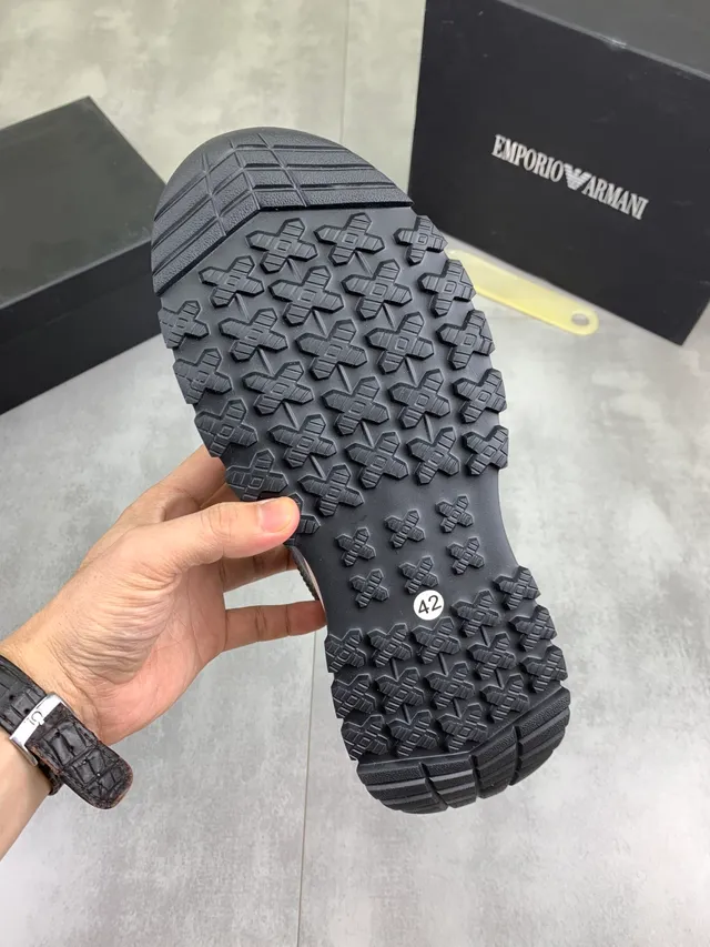 Emporio Armani Slip-On Malha Acanalada Cinza Tênis Lifestyle 2