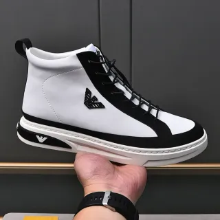 Emporio Armani Sneakers Lifestyle Blancas y Negras de Alto Dos Tonos