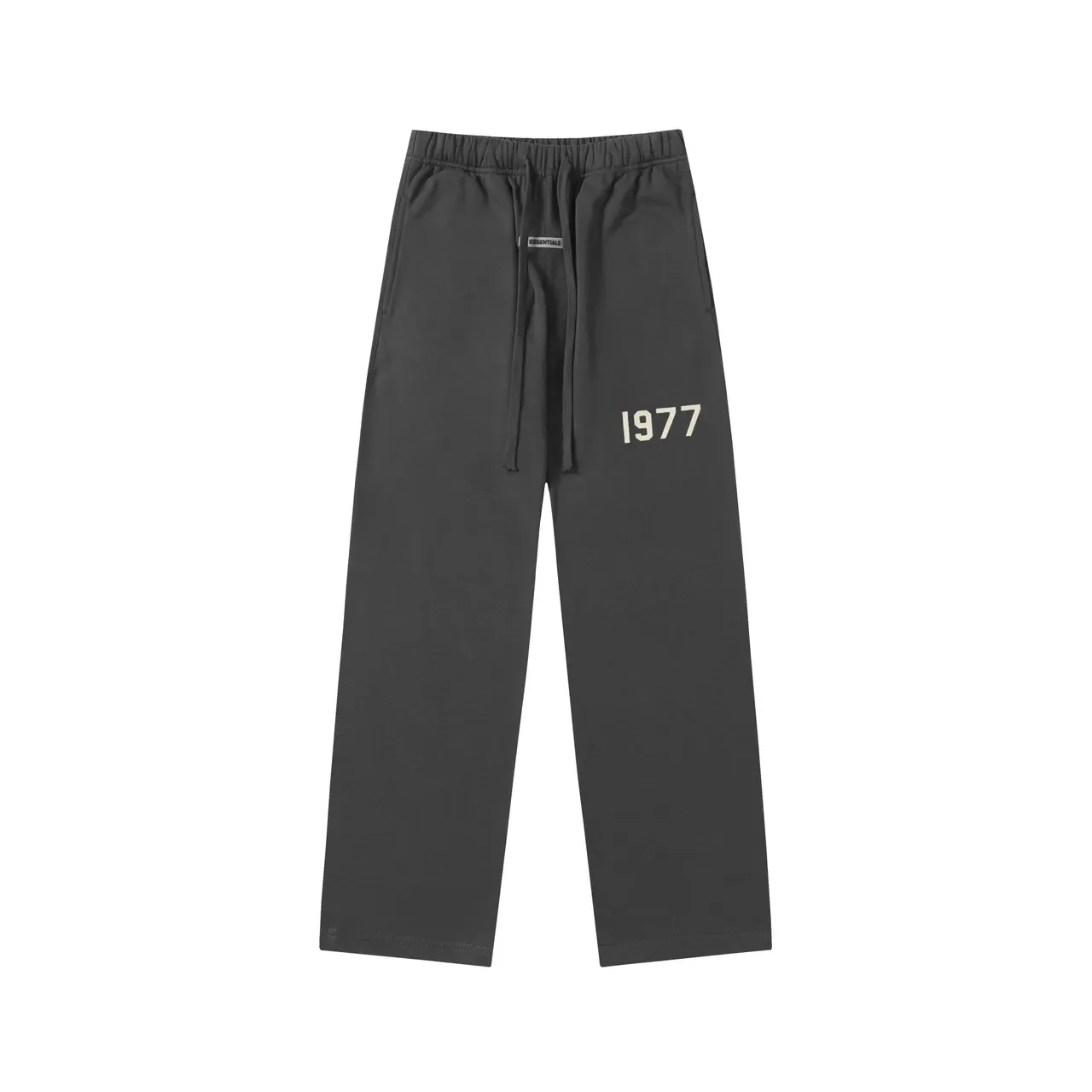 Fear of God Essentials 1977 White Black Relaxed Fit Elastic Waistband Sweatpant 4