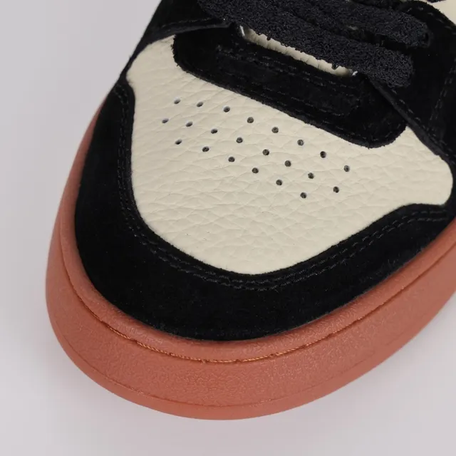 Fendi Beige Noir Construction Asymétrique Panel Cuir Crème Et Daim Contraste Chaussures Lifestyle 5