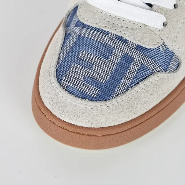 Fendi بيج أزرق حذاء أسلوب حياة بانوهات منسوجة Monogram مع طبقة علوية من مواد مختلطة 5