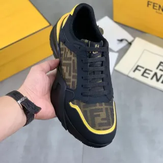 Fendi Black Yellow FF Monogram Canvas Neoprene Overlays Chunky Sneakers — Fendi Chunky Sneakers photo from the Yupoo catalog
