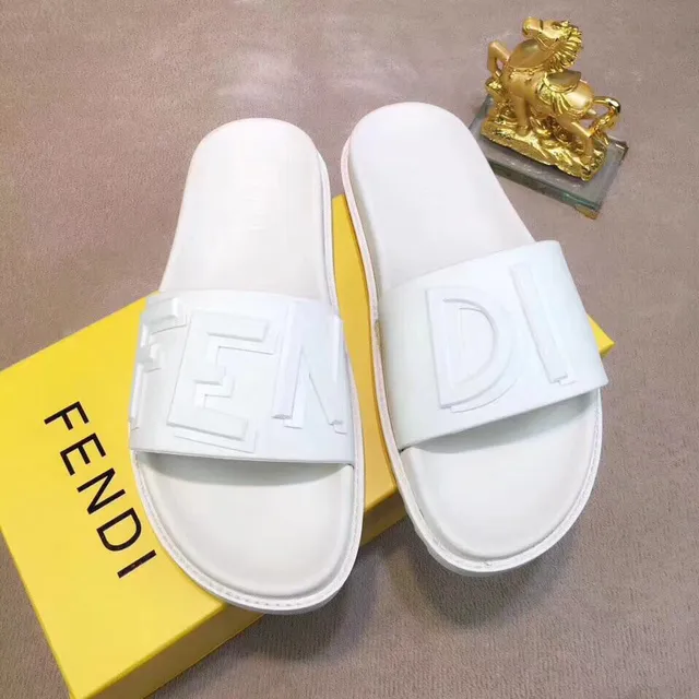 Fendi Ff Slide pantoufles en caoutchouc moulé blanches 2