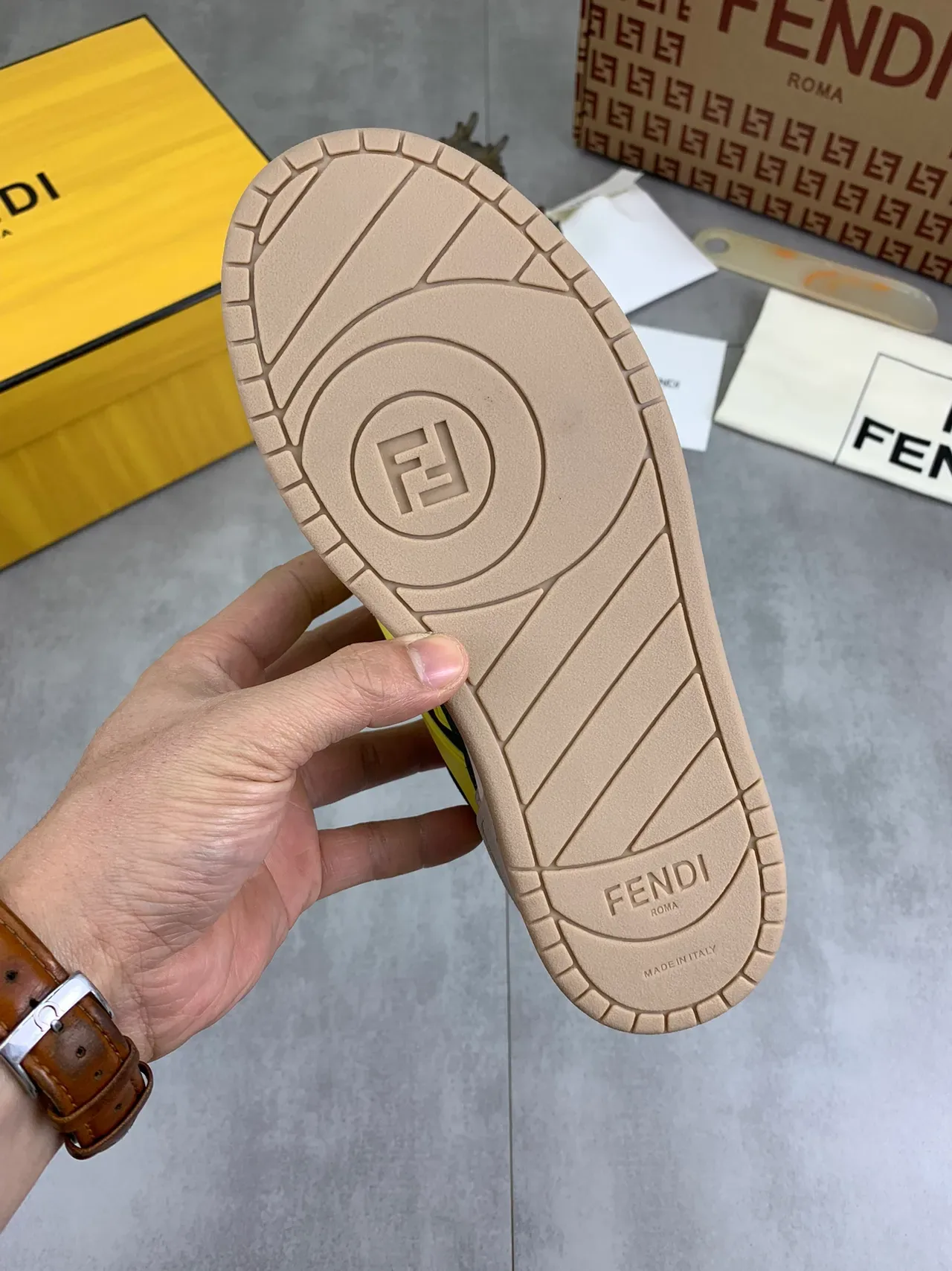 Fendi First Monogrammed Fabric and Leather Lifestyle Sneakers 2