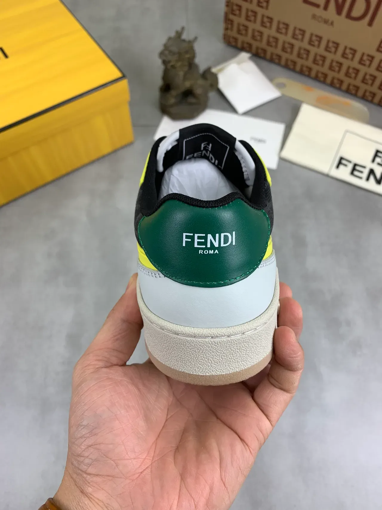 Fendi First Monogrammed Fabric and Leather Lifestyle Sneakers 3