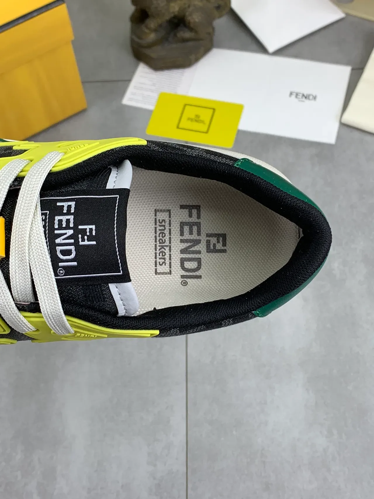 Fendi First Monogrammed Fabric and Leather Lifestyle Sneakers 4