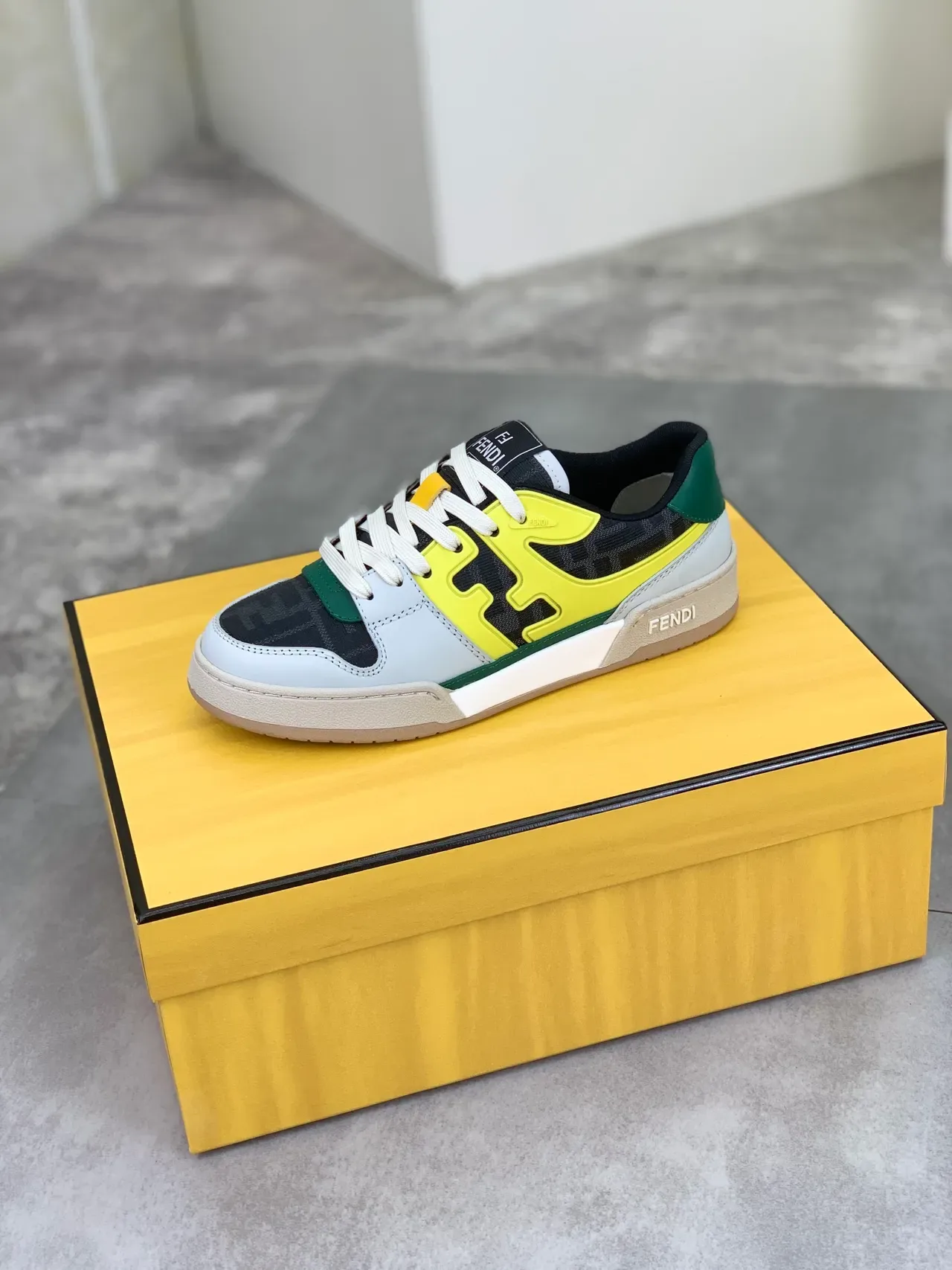 Fendi First Monogrammed Fabric and Leather Lifestyle Sneakers 5