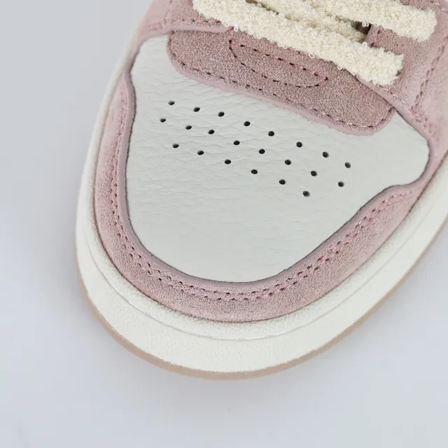 Fendi Lifestyle Sneaker গোলাপি বেইজ স্তরযুক্ত স্যুড এবং চামড়া উপরের প্যাডেড কলার লাইফস্টাইল স্নিকার্স 5