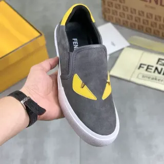 Fendi Monster Sneaker Gray and Yellow Suede Lifestyle Sneakers — Fendi Lifestyle Sneakers photo from the Yupoo catalog