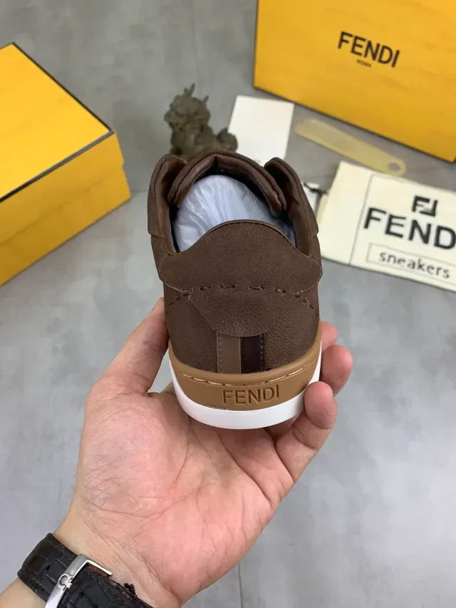 Fendi Slip-On Sneaker Brown and White Lifestyle Sneakers 3