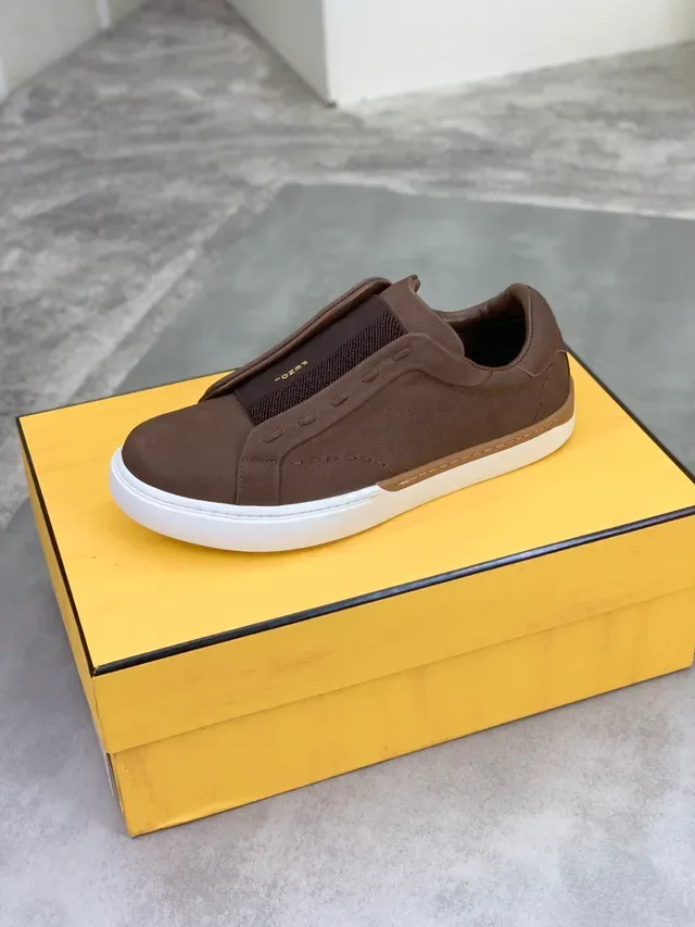 Fendi Slip-On Sneaker Brown and White Lifestyle Sneakers 4