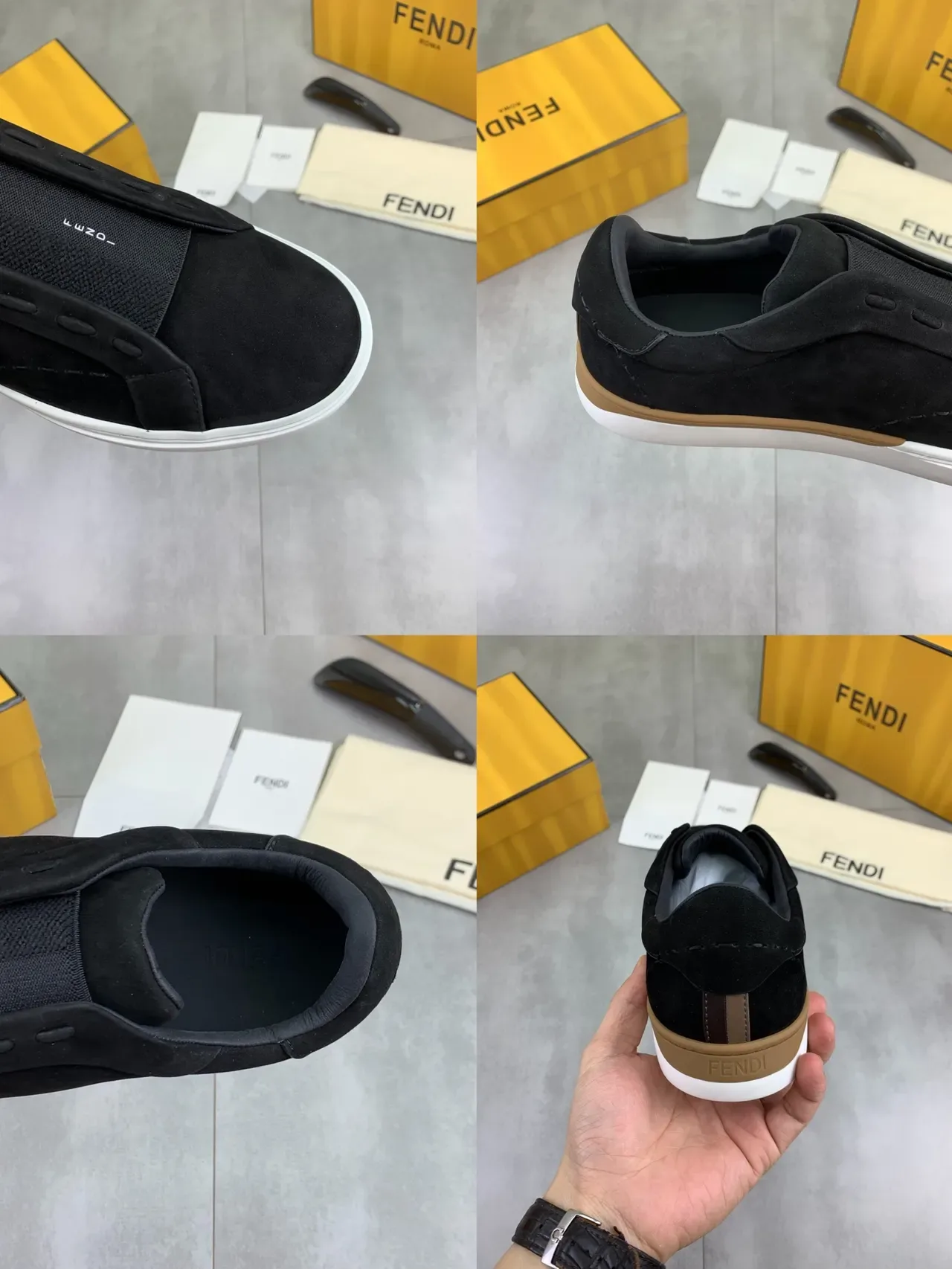 Fendi Tênis Lifestyle Slip-On em Camurça 2