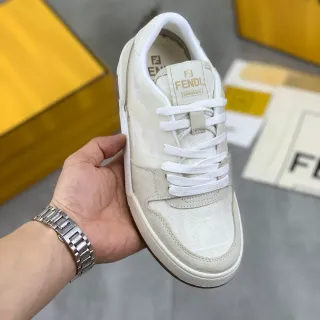 Fendi Sneakers Off-White and Beige Lifestyle Sneakers