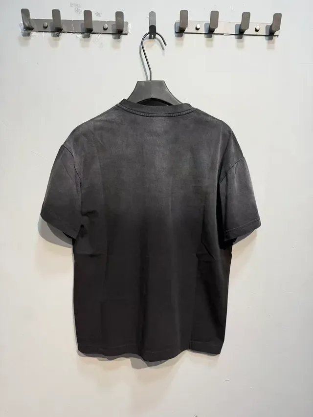 T-shirt oversize noir délavé à l'acide à motif racing 3