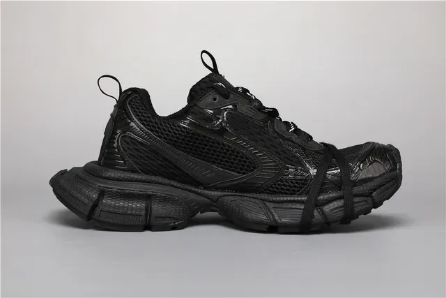 All Black Chunky Runner Sneakers 8