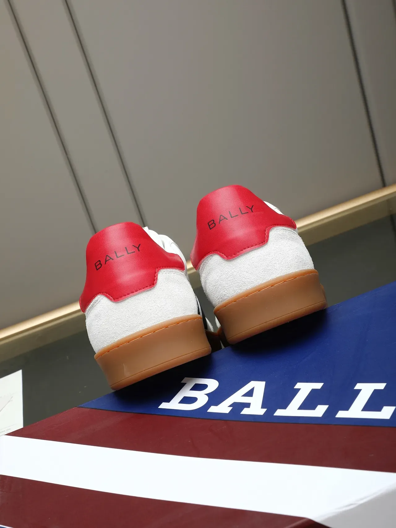 BALLY White Black Leather-Suede Upper Triple-Stripe Side Panel Lifestyle Sneakers 3