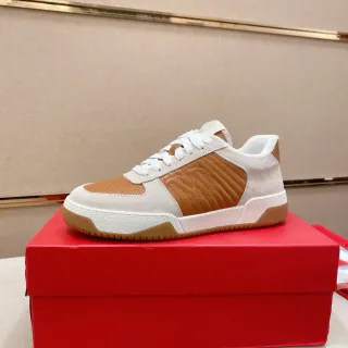 Beige and Tan Panelled Low-Top Lifestyle Sneaker