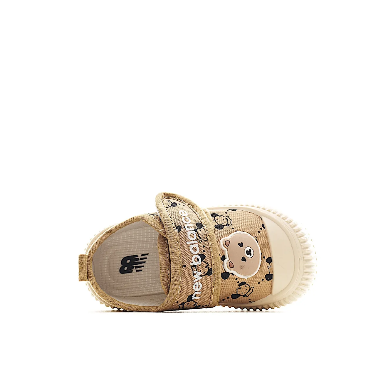 Zapatos Beige Negro Low-Top con Correa Velcro de Lona 7