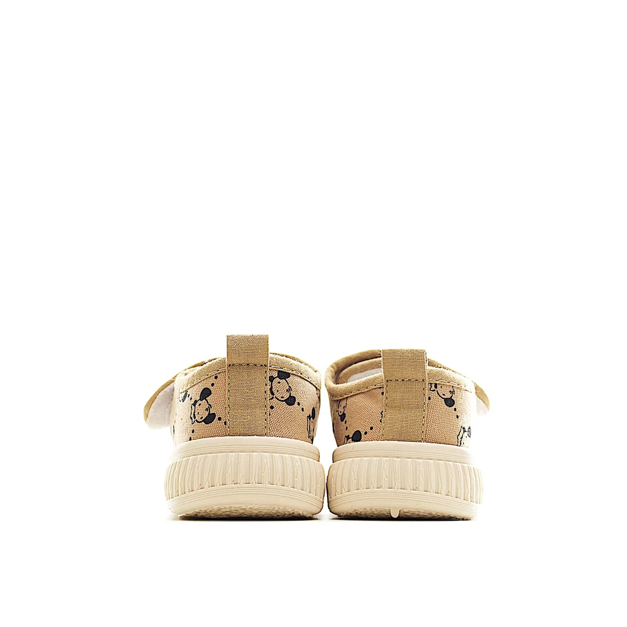 Zapatos Beige Negro Low-Top con Correa Velcro de Lona 10