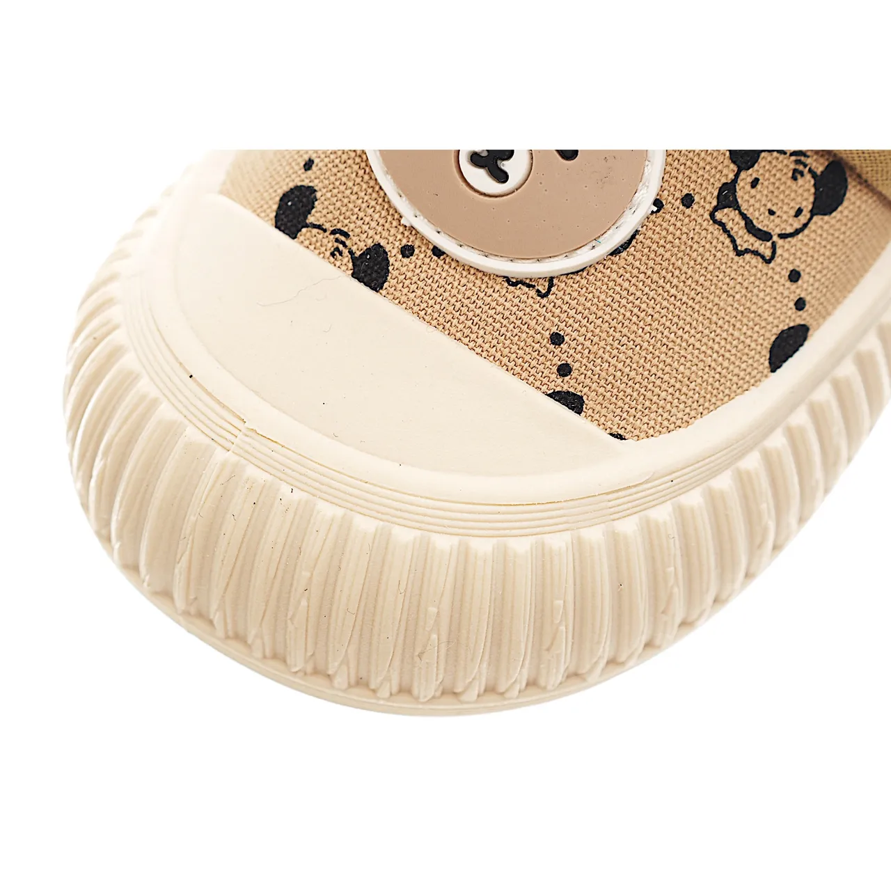 Zapatos Beige Negro Low-Top con Correa Velcro de Lona 11