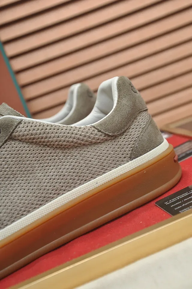 Beige Mesh and Suede Low-Top Lifestyle Sneaker 2