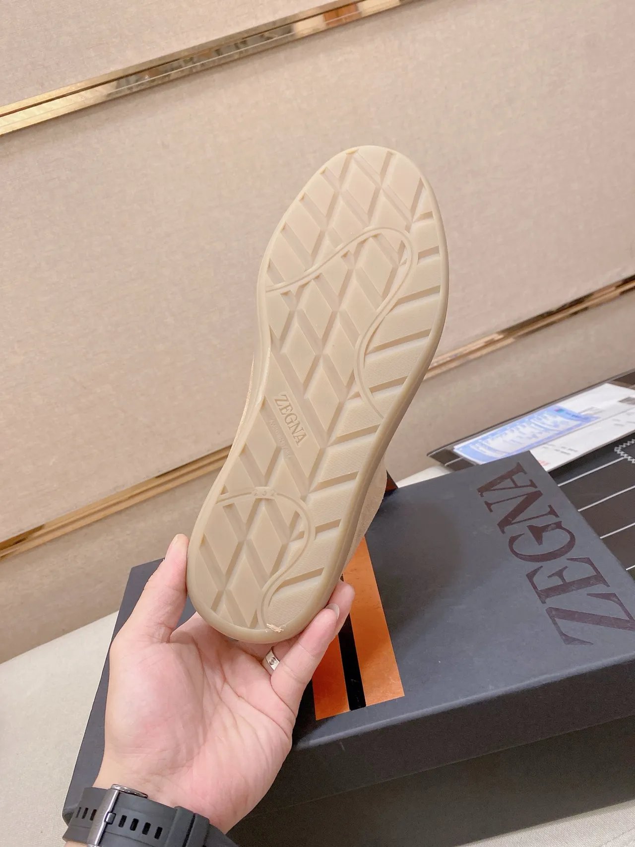 Beige Suede Minimalist Low-Top Lifestyle Sneaker 2