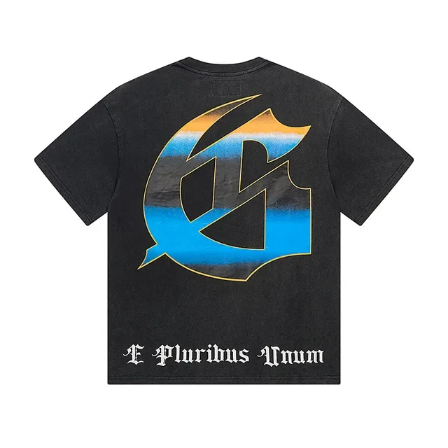 Black Blue Graphic Print Oversized Fit T-Shirt 3