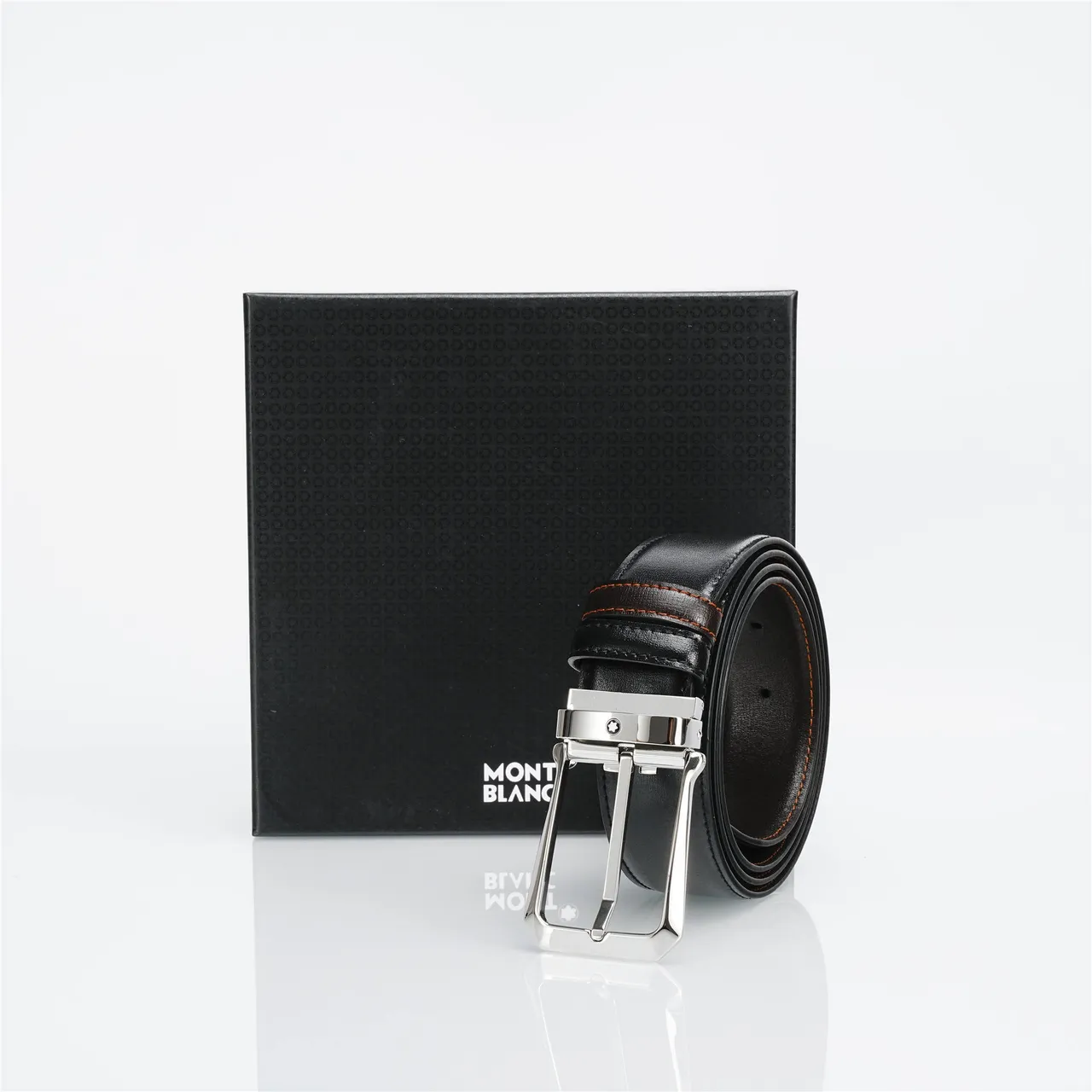 Ceinture en cuir réversible noire marron 4