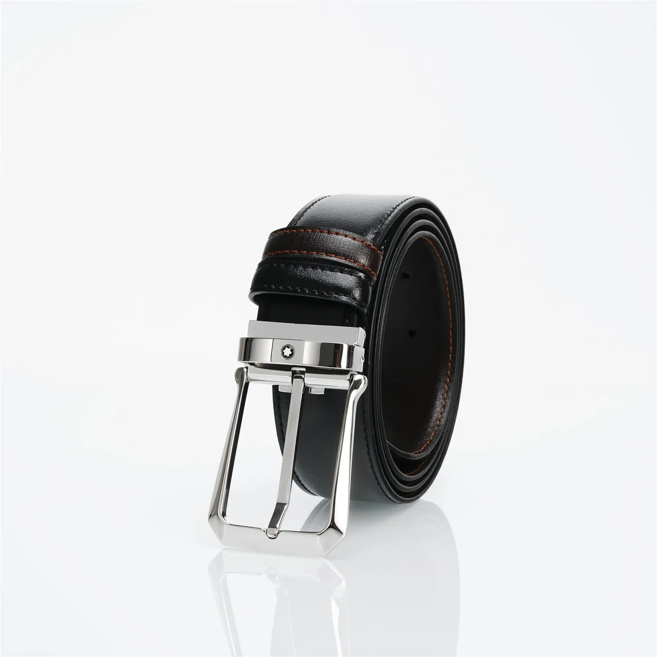 Ceinture en cuir réversible noire marron 5