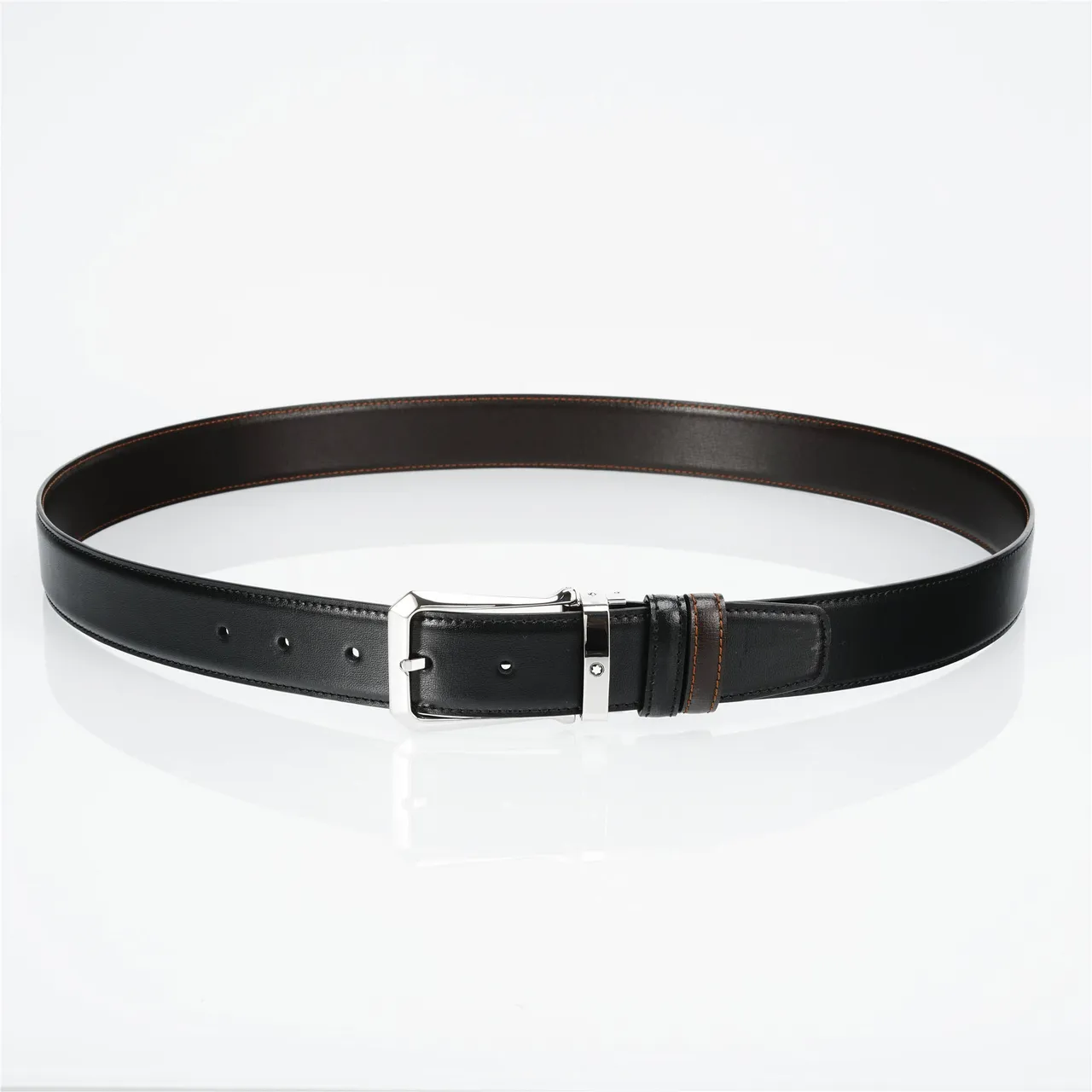 Ceinture en cuir réversible noire marron 7