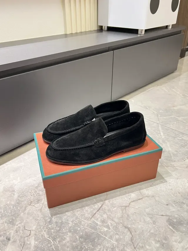 Black Brown Suede Upper Moc-Toe Construction Loafer 4