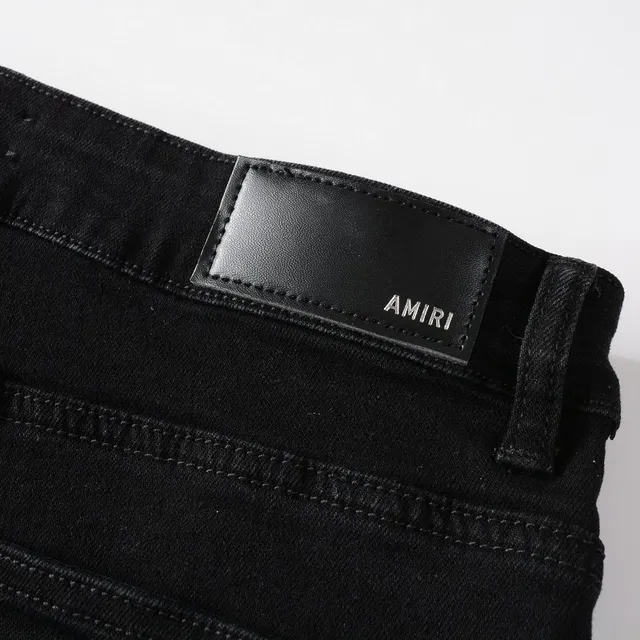 Black Distressed Slim-Fit Ripped Jeans 18