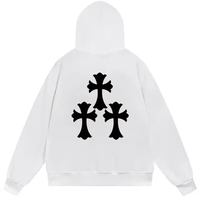 Black Graphic Cross Print Oversized Hoodie 2