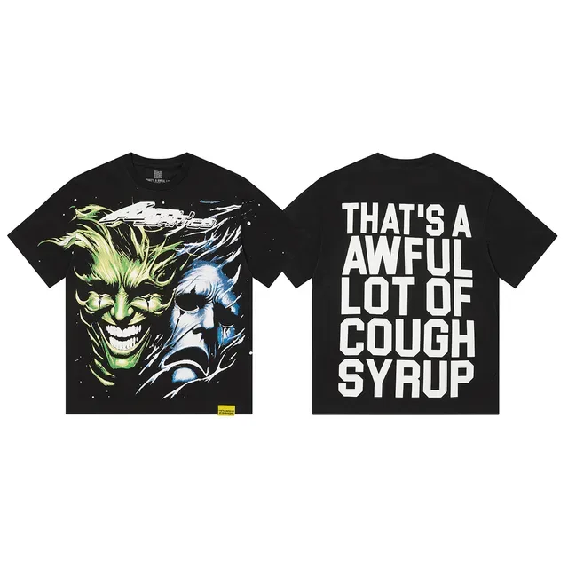 Black Graphic-Print Crewneck Double-Sided Print T-Shirt 2