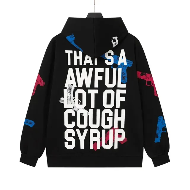 Black Graphic-Print Full-Zip Oversized Hoodie 3