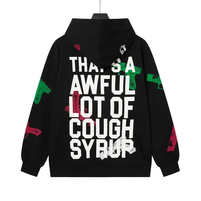 Black Graphic-Print Full-Zip Oversized Hoodie 6