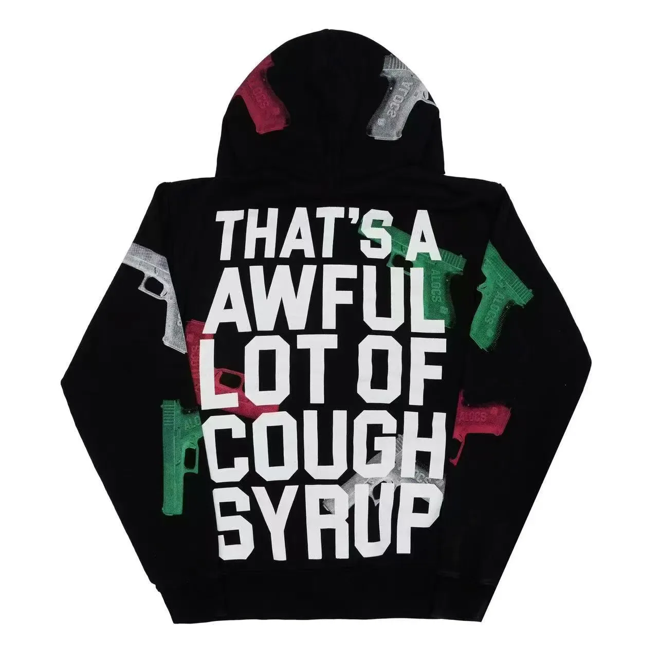 Black Graphic-Print Full-Zip Oversized Hoodie 10