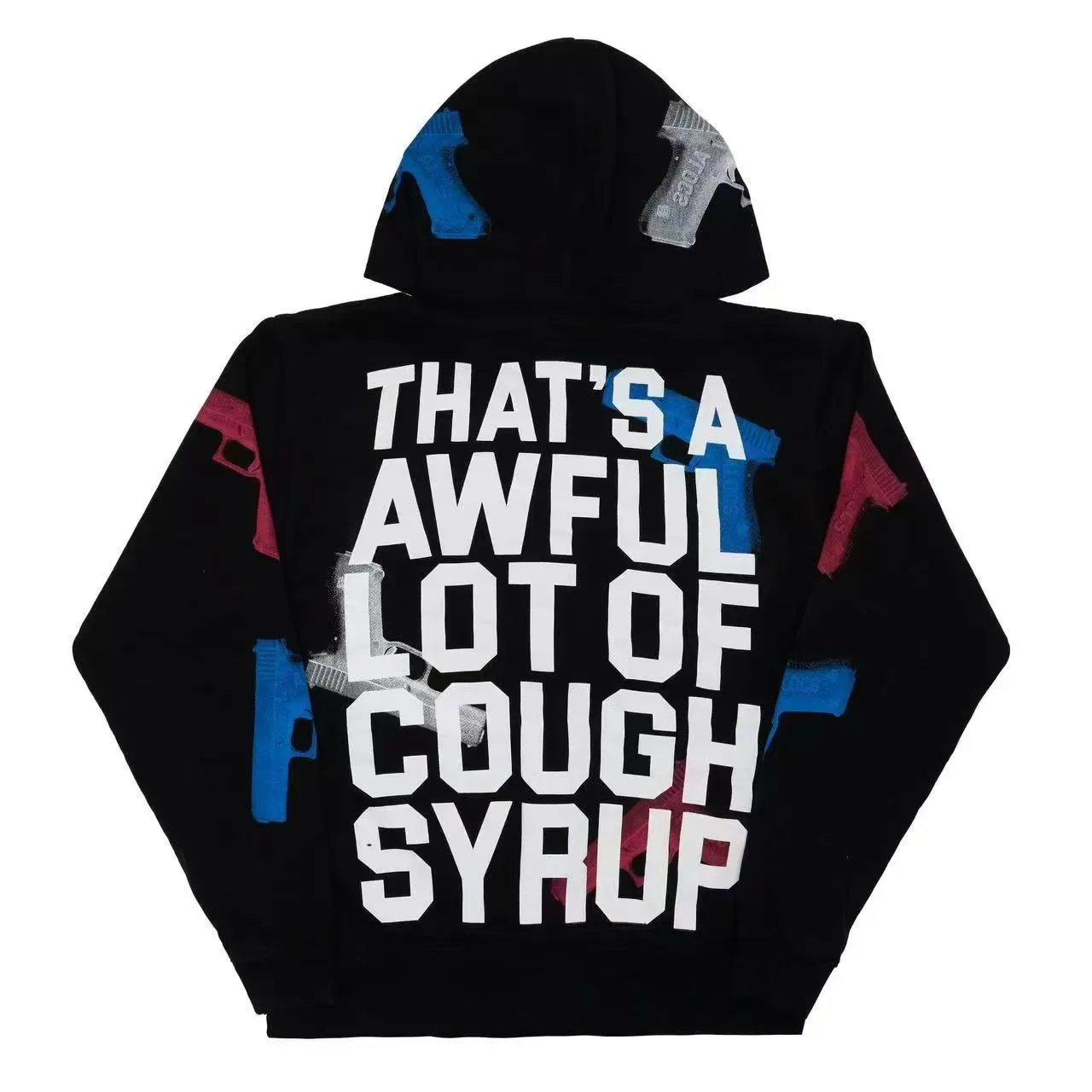 Black Graphic-Print Full-Zip Oversized Hoodie 12
