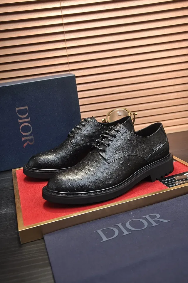 Chaussure Oxford Noire Cap Toe Autruche Embossée 4