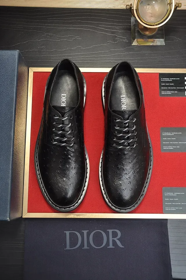 Chaussure Oxford Noire Cap Toe Autruche Embossée 5