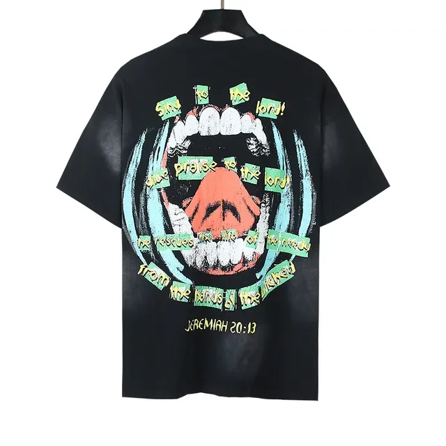 Black Oversized Double-Sided Graphic Print T-Shirt 6