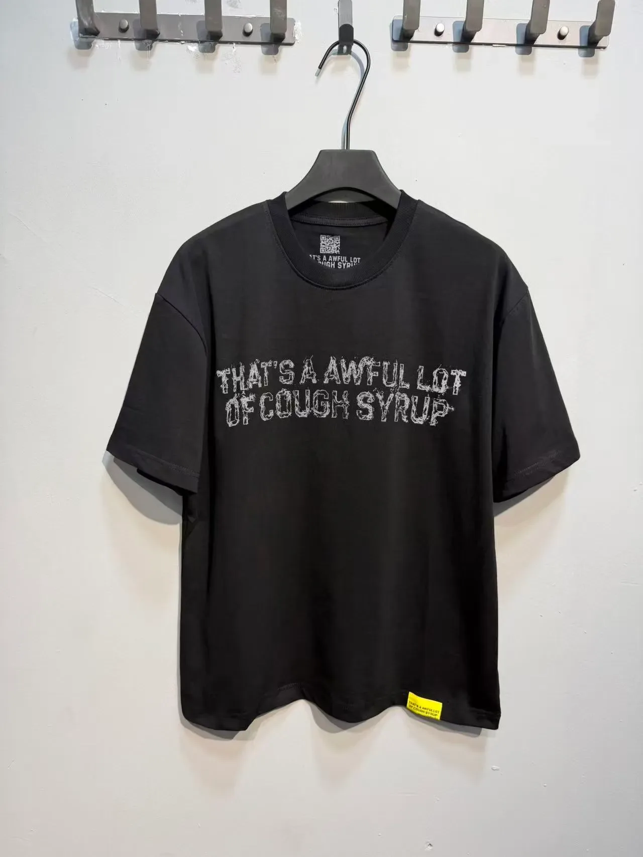 Black Oversized Graphic Text Print T-Shirt 3